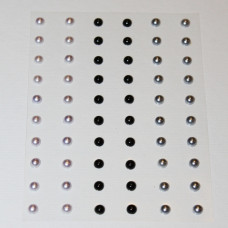 Набор полужемчужин в серебристо-черных тонах, 5 мм, 60 шт