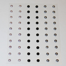 Набор полужемчужин в серебристо-черных тонах, 5 мм, 60 шт