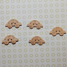 Деревянная пуговица "Машинка", 1 шт, 19х11 мм