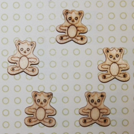 Дерев'яна прикраса "Ведмедик", 1 шт, 19х17 мм