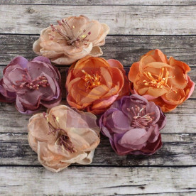 Набір квіточок з тканини Kennedy Antique від Prima, 6 шт