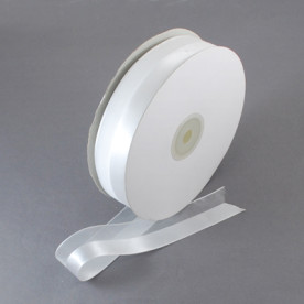 Лента из органзы и атласа белого цвета, 25 мм, 80 см