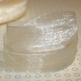 Лента из органзы бежевого цвета, 15 мм, 90 см