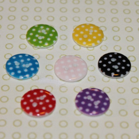 Набор разноцветных пуговиц в горошек, 15 мм, 7 шт