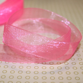 Лента из органзы розового цвета, 15 мм, 90 см