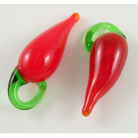 Стеклянная подвеска "Перчик", 30х10 мм, 1 шт