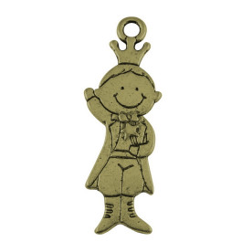 Металлическая подвеска "Принц" цвета состаренной бронзы, 48х17 мм, 1 шт