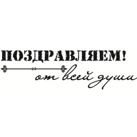 Акриловый штамп Поздравляем, всей души 6.5х1.9 см