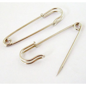 Декоративная булавка серебряного цвета, 70х18 мм, 1 шт