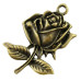 Металева підвіска "Роза", бронза, 18х26 мм, 1 шт