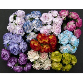 Набор диких розочек, выполненный в разных тонах, 25 мм, 10 шт