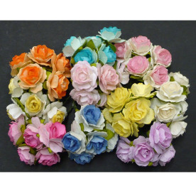 Набор чайных роз в разных тонах, 25 мм, 10 шт