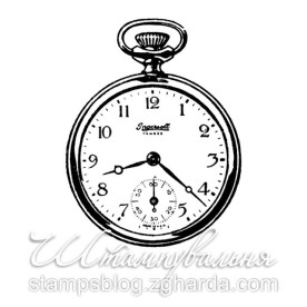 Акриловый штамп Часы, 5,2х4,0 см
