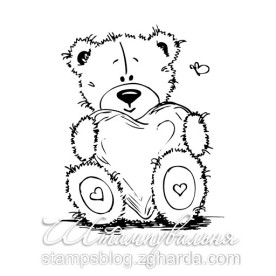 Акриловый штамп Мишка с сердечком, 4,8х6,0 см