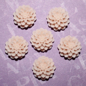 Кабошон Хризантема пепельно-розового цвета, диаметр 15 мм, высота 8 мм, 1 шт