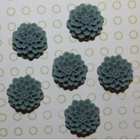 Кабошон Хризантема світло-сірий кольори, діаметр 15 мм, висота 8 мм, 1 шт