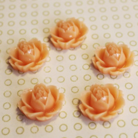 Кабошон Роза персикового цвета, диаметр 17 мм, высота 4 мм, 1 шт
