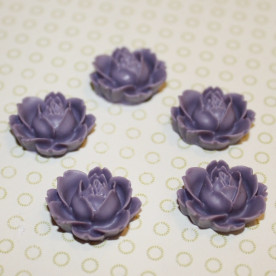 Кабошон Роза фиолетового цвета, диаметр 17 мм, высота 4 мм, 1 шт