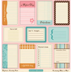 Лист двосторонніх вирубування 30х30 Daydream Journaling Cards від October Afternoon