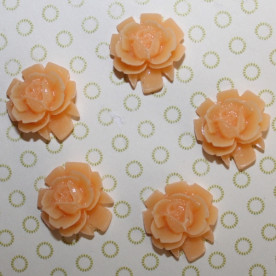 Кабошон Роза абрикосового цвета, диаметр 15 мм, высота 5 мм, 1 шт