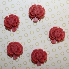 Кабошон Роза терракотового цвета, диаметр 15 мм, высота 5 мм, 1 шт