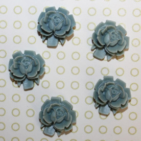 Кабошон Роза светло-серого цвета, диаметр 15 мм, высота 5 мм, 1 шт