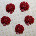 Кабошон Роза красного цвета, диаметр 15 мм, высота 5 мм, 1 шт