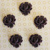 Кабошон Роза темно-фиолетового цвета, диаметр 15 мм, высота 5 мм, 1 шт
