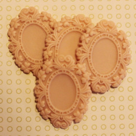 Прикраса Рамочка, 38х49 мм, блідо-рожевий матовий