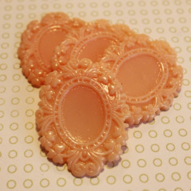 Прикраса Рамочка, 38х49 мм, персиковий глянцевий