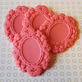 Прикраса Рамочка, 38х49 мм, кораловий