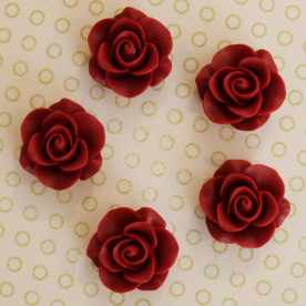 Кабошон троянда бордового кольору, діаметр 20 мм, товщина 9 мм