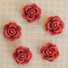 Кабошон роза светло-бордового цвета, диаметр 20 мм, толщина 9 мм