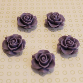 Кабошон роза фиолетового цвета, диаметр 20 мм, толщина 9 мм