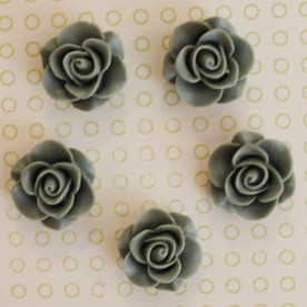 Кабошон роза серого цвета, диаметр 20 мм, толщина 9 мм