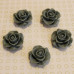 Кабошон роза серого цвета, диаметр 20 мм, толщина 9 мм