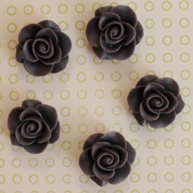 Кабошон троянда темно-фіолетового кольору, діаметр 20 мм, товщина 9 мм