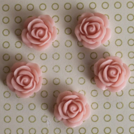 Кабошон розочка нежно-розового цвета, диаметр 17 мм, толщина 7 мм
