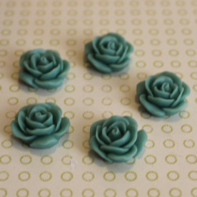 Кабошон розочка голубого цвета, диаметр 17 мм, толщина 7 мм