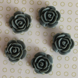 Кабошон трояндочка сірого кольору, діаметр 17 мм, товщина 7 мм