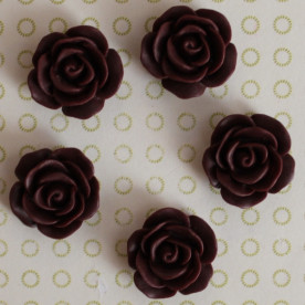 Кабошон розочка шоколадного цвета, диаметр 17 мм, толщина 7 мм