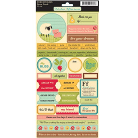 Лист наклеек Farm Fresh Word Stickers , October Afternoon