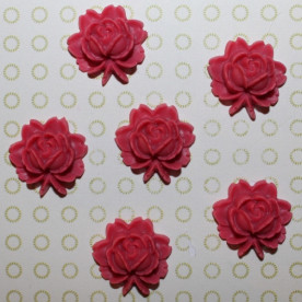 Кабошон Квітка 18 мм, малиновий
