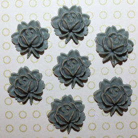 Кабошон Цветок 18 мм, серый