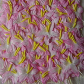 Набір 10 декоративних квіток гладіолуса рожевого кольору