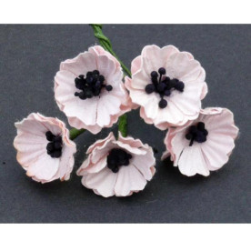Набір 5 декоративних квіток маку блідо-рожевого кольору