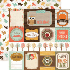 Двусторонняя бумага Fall Fever Journaling 30х30 см от Echo Park