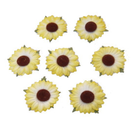 Набір 10 декоративних квіток соняшника жовтого кольору