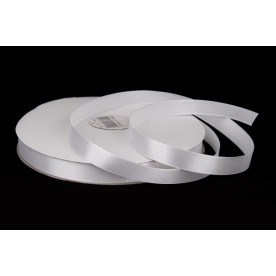 Атласна стрічка, #01, колір білий, 12 мм, 1 м