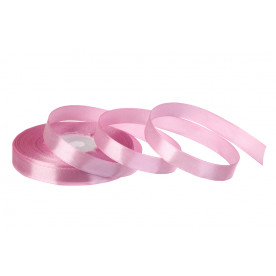 Атласна стрічка, рулон, #169, рожевий, 12 мм, 23 м